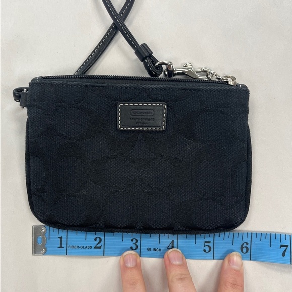 Coach Signature Jacquard Black Wristlet Wallet Purse - Picture 9 of 10